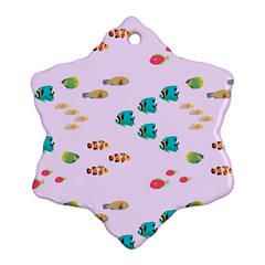 Marine Fish Multicolored On A Pink Background Ornament (snowflake) by SychEva