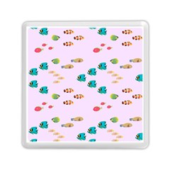 Marine Fish Multicolored On A Pink Background Memory Card Reader (square) by SychEva