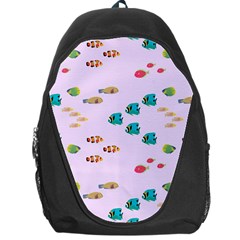 Marine Fish Multicolored On A Pink Background Backpack Bag by SychEva