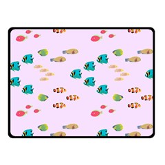 Marine Fish Multicolored On A Pink Background Double Sided Fleece Blanket (small)  by SychEva