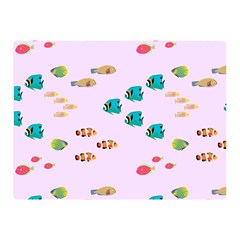 Marine Fish Multicolored On A Pink Background Double Sided Flano Blanket (mini)  by SychEva