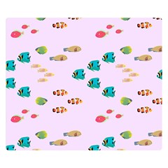 Marine Fish Multicolored On A Pink Background Double Sided Flano Blanket (small)  by SychEva