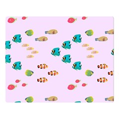 Marine Fish Multicolored On A Pink Background Double Sided Flano Blanket (large)  by SychEva