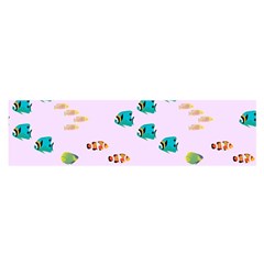 Marine Fish Multicolored On A Pink Background Satin Scarf (oblong) by SychEva