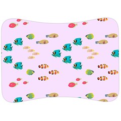 Marine Fish Multicolored On A Pink Background Velour Seat Head Rest Cushion by SychEva