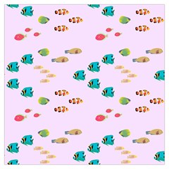 Marine Fish Multicolored On A Pink Background Lightweight Scarf  by SychEva