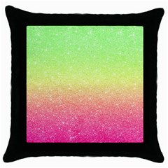 Ombre Glitter  Throw Pillow Case (black) by Colorfulart23