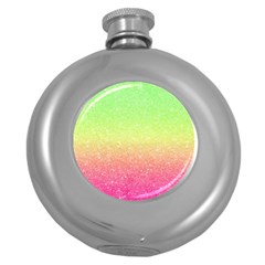 Ombre Glitter  Round Hip Flask (5 Oz) by Colorfulart23