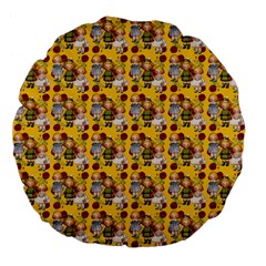 Dindollyellow Large 18  Premium Flano Round Cushions by snowwhitegirl