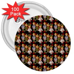 Dindollyblack 3  Buttons (100 Pack)  by snowwhitegirl