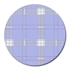 Lighblu Plaid Round Mousepads by snowwhitegirl