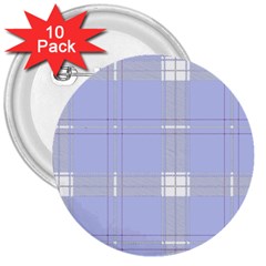 Lighblu Plaid 3  Buttons (10 Pack)  by snowwhitegirl