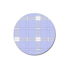 Lighblu Plaid Magnet 3  (round) by snowwhitegirl