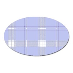 Lighblu Plaid Oval Magnet by snowwhitegirl