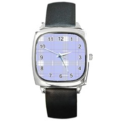 Lighblu Plaid Square Metal Watch by snowwhitegirl