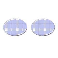 Lighblu Plaid Cufflinks (oval) by snowwhitegirl