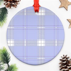 Lighblu Plaid Round Ornament (two Sides)