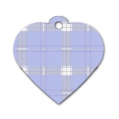 Lighblu Plaid Dog Tag Heart (one Side) by snowwhitegirl