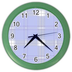 Lighblu Plaid Color Wall Clock by snowwhitegirl