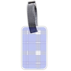 Lighblu Plaid Luggage Tag (one Side) by snowwhitegirl