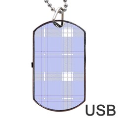 Lighblu Plaid Dog Tag Usb Flash (two Sides) by snowwhitegirl