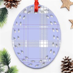 Lighblu Plaid Oval Filigree Ornament (two Sides)