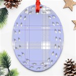 Lighblu Plaid Oval Filigree Ornament (Two Sides) Front