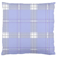 Lighblu Plaid Large Cushion Case (two Sides) by snowwhitegirl