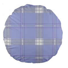 Lighblu Plaid Large 18  Premium Round Cushions