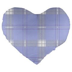 Lighblu Plaid Large 19  Premium Heart Shape Cushions by snowwhitegirl