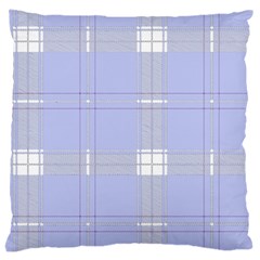 Lighblu Plaid Large Flano Cushion Case (one Side) by snowwhitegirl