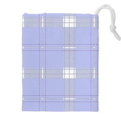 Lighblu Plaid Drawstring Pouch (5xl) by snowwhitegirl