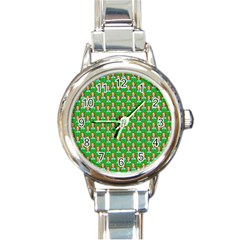 Girl Green Round Italian Charm Watch by snowwhitegirl