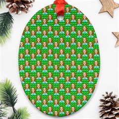 Girl Green Ornament (oval)