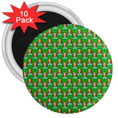 Girl Green 3  Magnets (10 Pack)  by snowwhitegirl