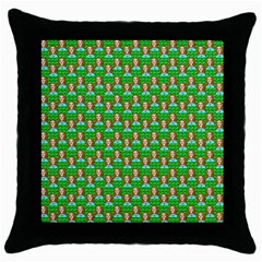 Girl Green Throw Pillow Case (black) by snowwhitegirl