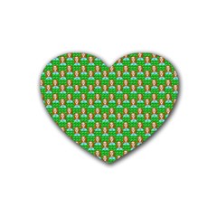 Girl Green Rubber Coaster (heart)  by snowwhitegirl