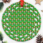 Girl Green Ornament (Round Filigree) Front