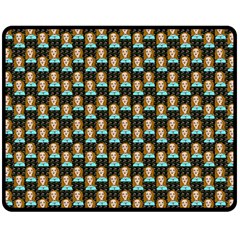 Girl Black Double Sided Fleece Blanket (medium)  by snowwhitegirl