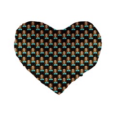 Girl Black Standard 16  Premium Flano Heart Shape Cushions by snowwhitegirl