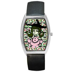 Wicked Witch Wall Barrel Style Metal Watch by snowwhitegirl