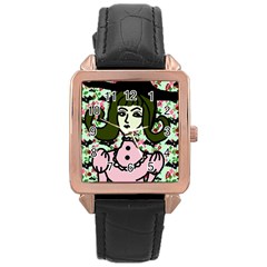 Wicked Witch Wall Rose Gold Leather Watch  by snowwhitegirl