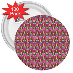 Girl Pink 3  Buttons (100 Pack)  by snowwhitegirl