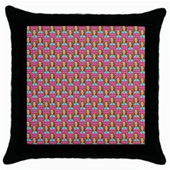 Girl Pink Throw Pillow Case (black) by snowwhitegirl