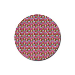 Girl Pink Rubber Round Coaster (4 Pack)  by snowwhitegirl