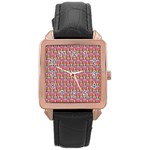 Girl Pink Rose Gold Leather Watch  Front