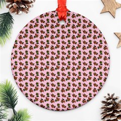 Cute Deer Pattern Pink Ornament (round) by snowwhitegirl