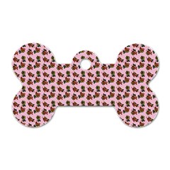 Cute Deer Pattern Pink Dog Tag Bone (two Sides) by snowwhitegirl