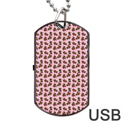 Cute Deer Pattern Pink Dog Tag Usb Flash (one Side) by snowwhitegirl