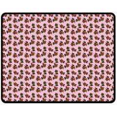 Cute Deer Pattern Pink Double Sided Fleece Blanket (medium)  by snowwhitegirl